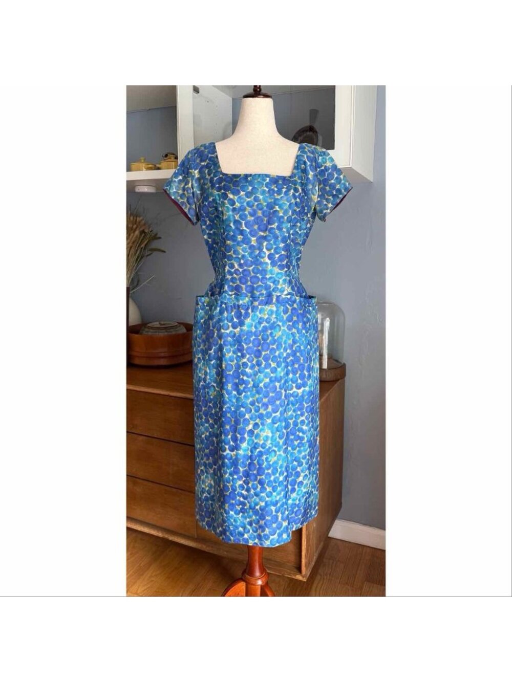 Vintage 50’s 60’s Ferman O’Grady Wiggle Sheath Dress Blue Size M